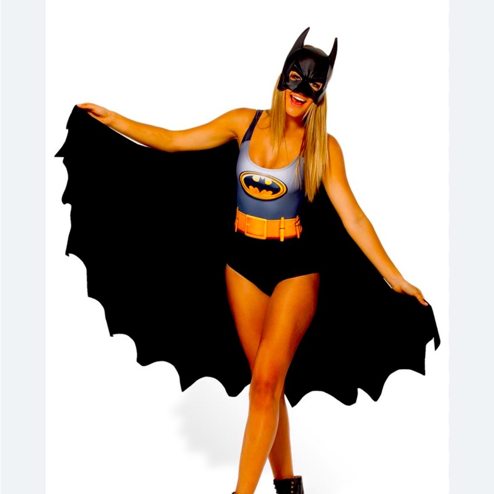 Black milk clothing Batman swimsuit with detachable cape, size medium.
